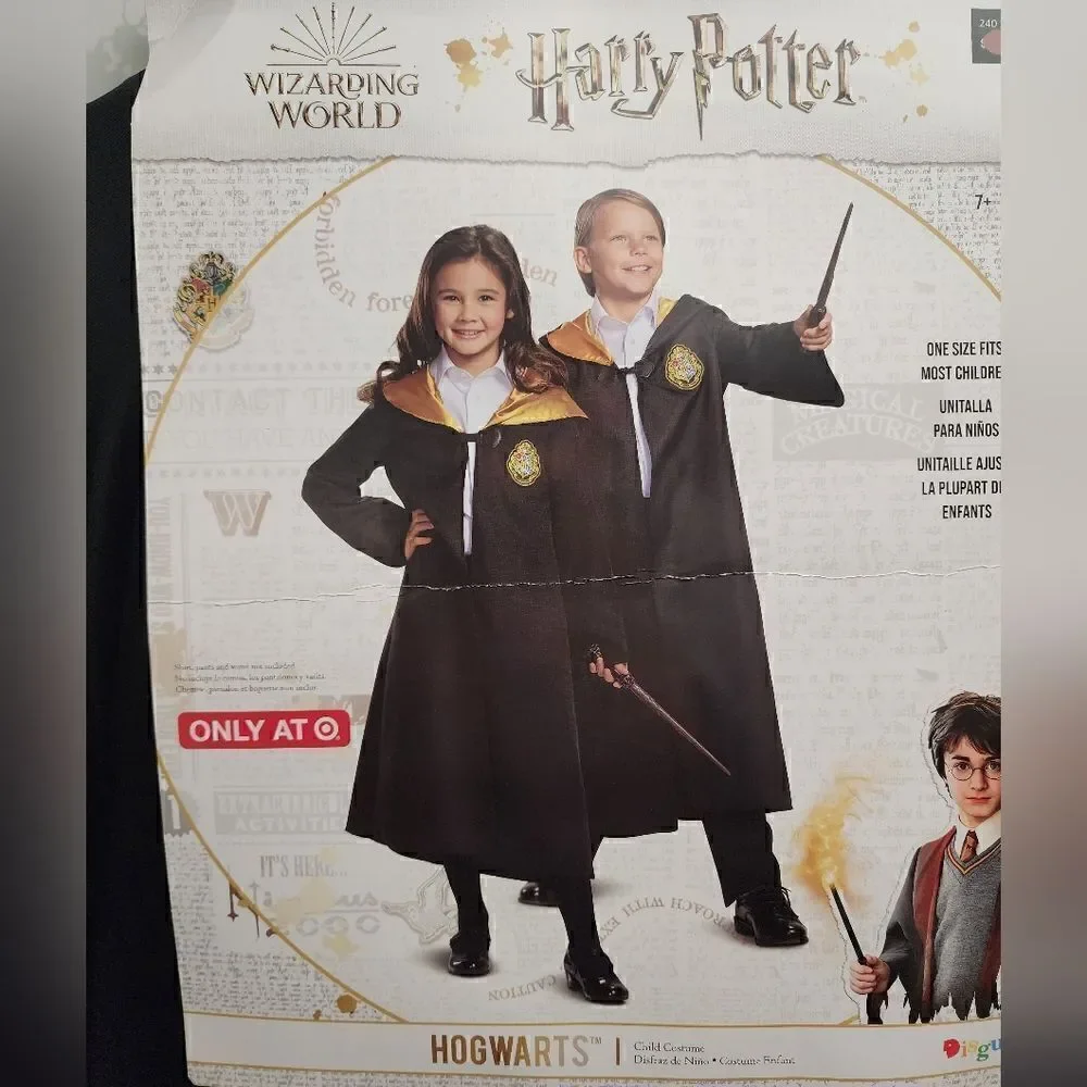 New Harry Potter Child Unisex Hogwarts Halloween Costume Hooded Robe One Size